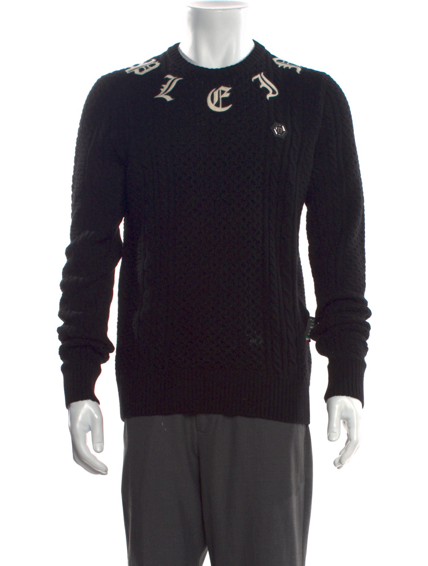 Philipp Plein Merino Wool Graphic Print Pullover