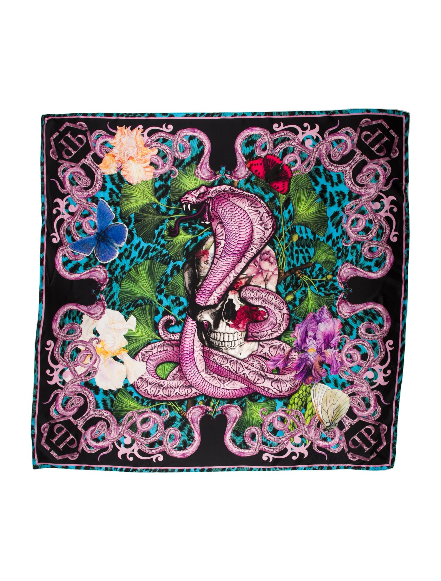 Philipp Plein Silk Printed Scarf