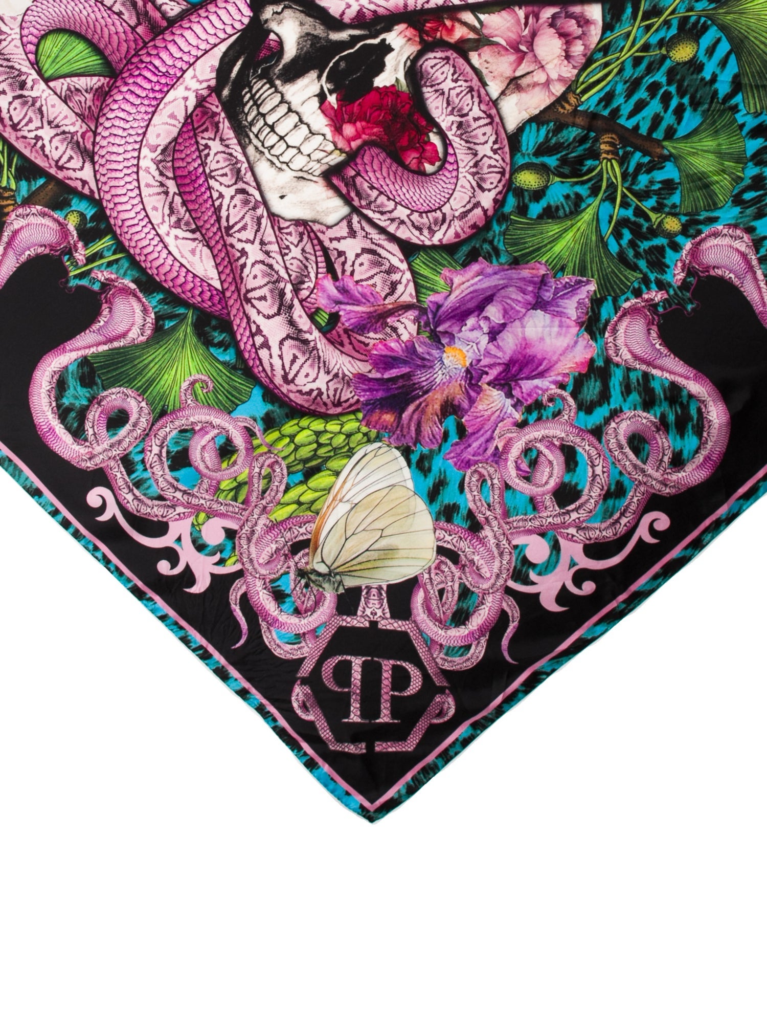 Philipp Plein Silk Printed Scarf