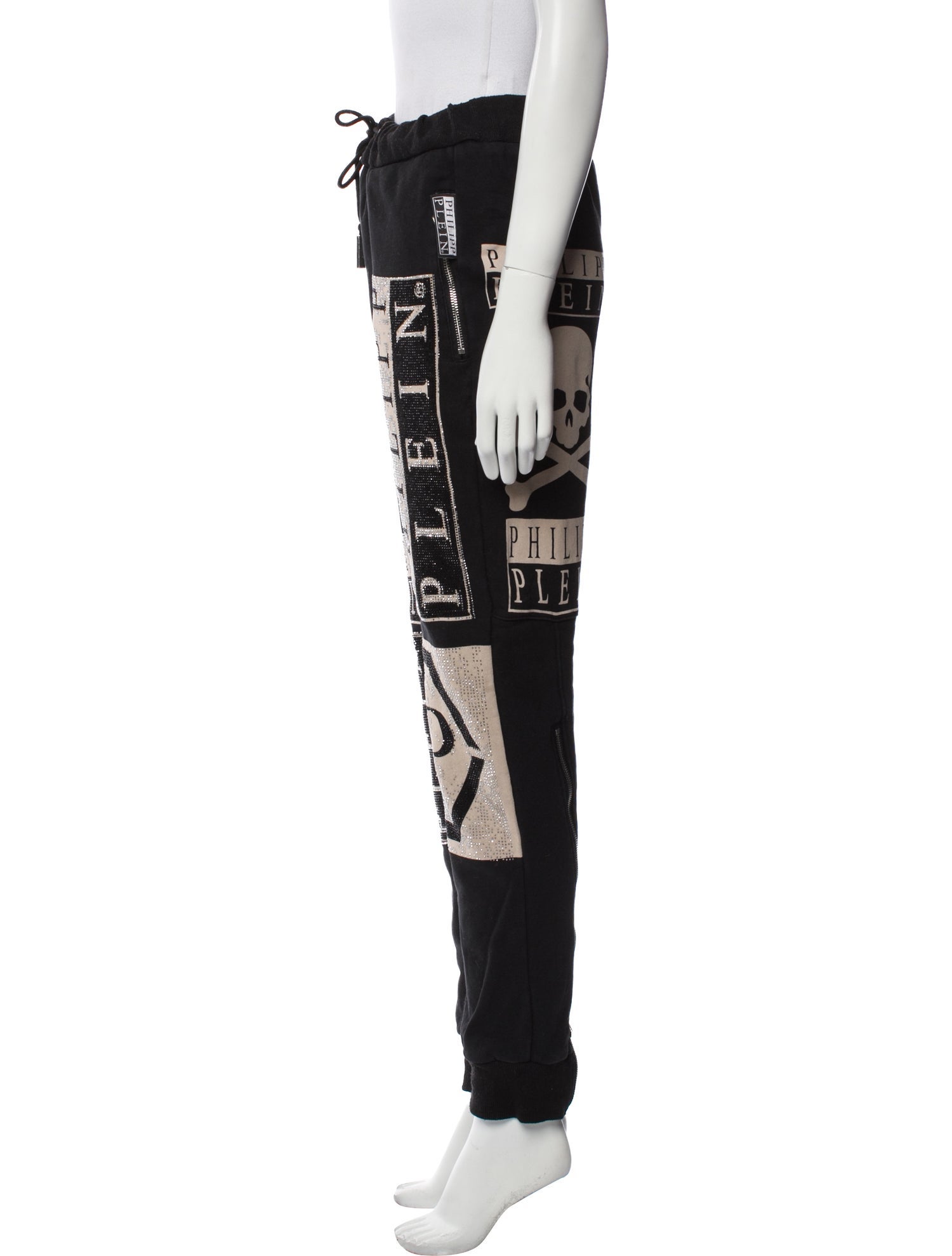 Philipp Plein Graphic Print Crystal Embellishments Sweatpants