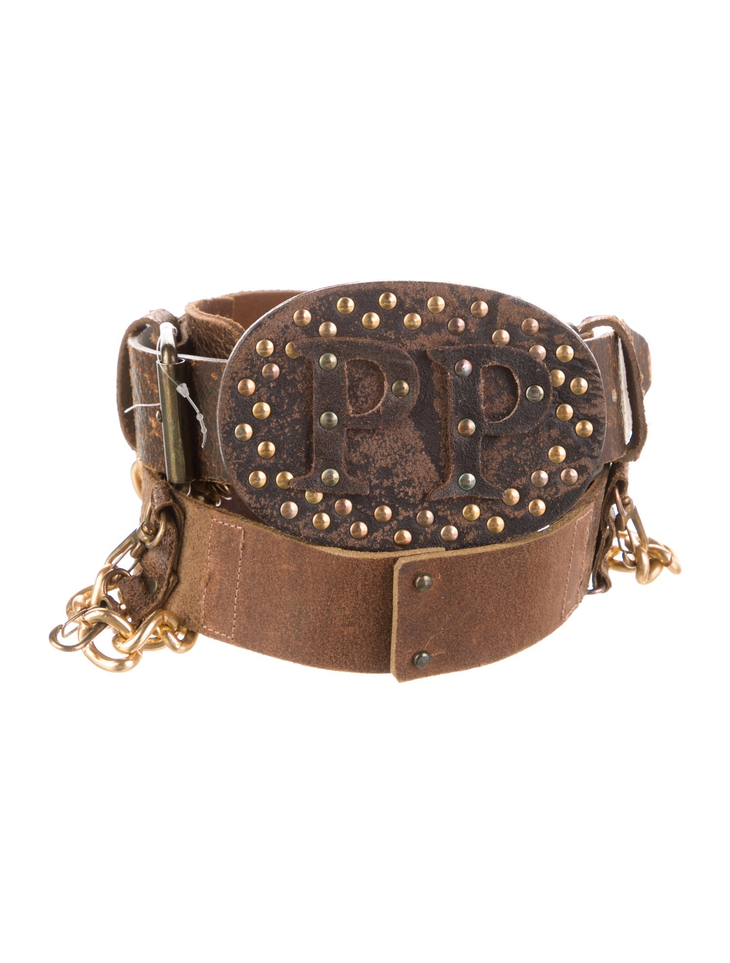 Philipp Plein Wide Leather Belt