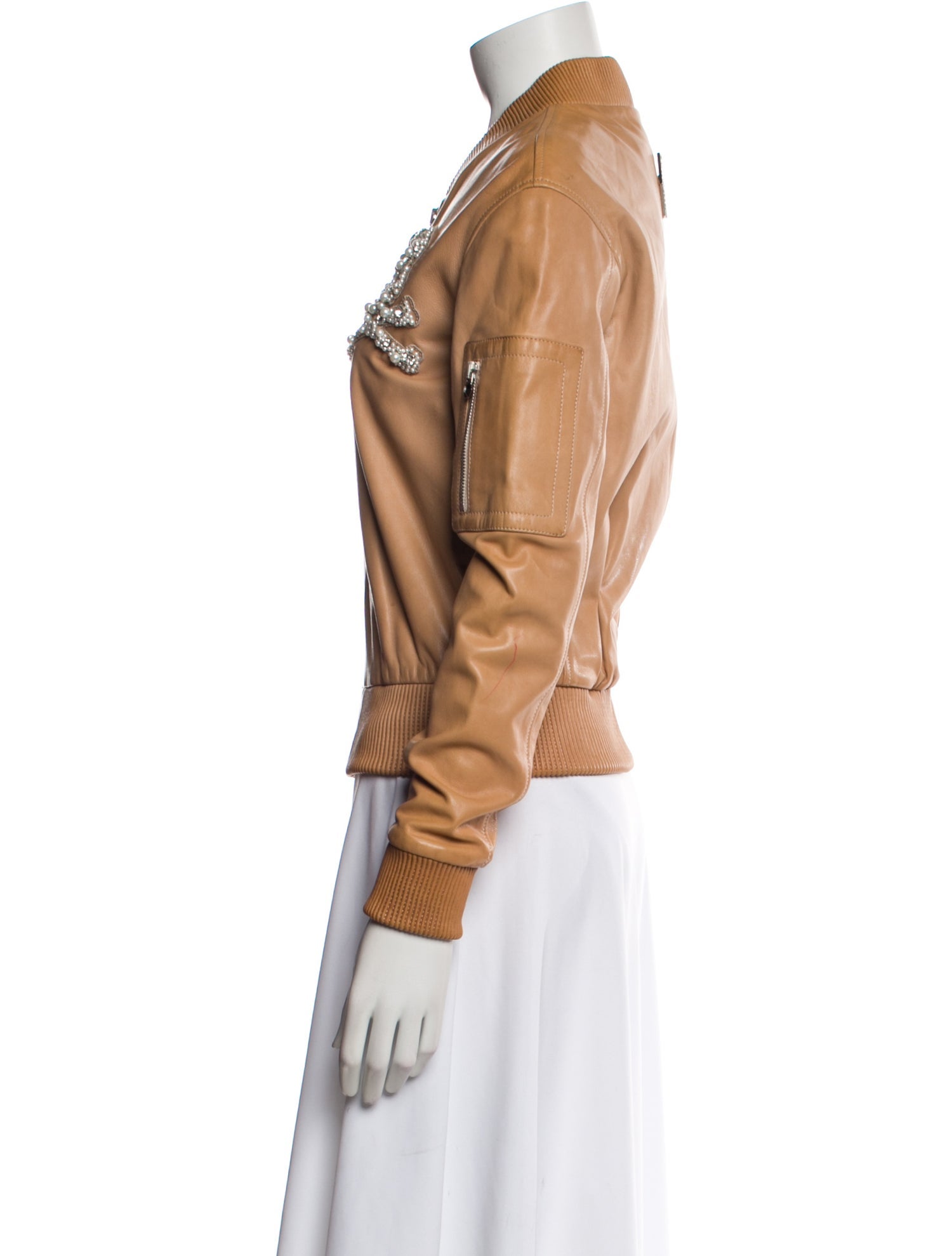 Philipp Plein Leather Bomber Jacket