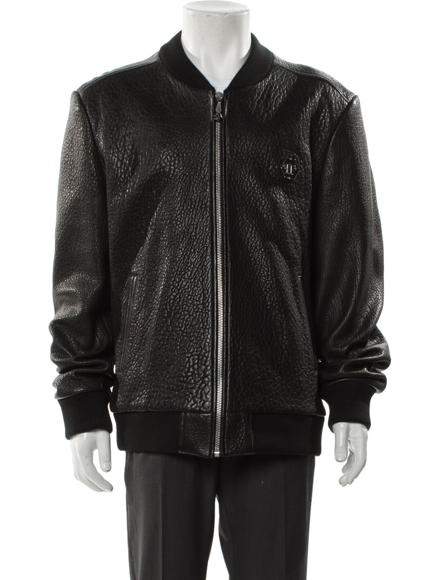Philipp Plein 2018 Lamb Leather Bomber Jacket