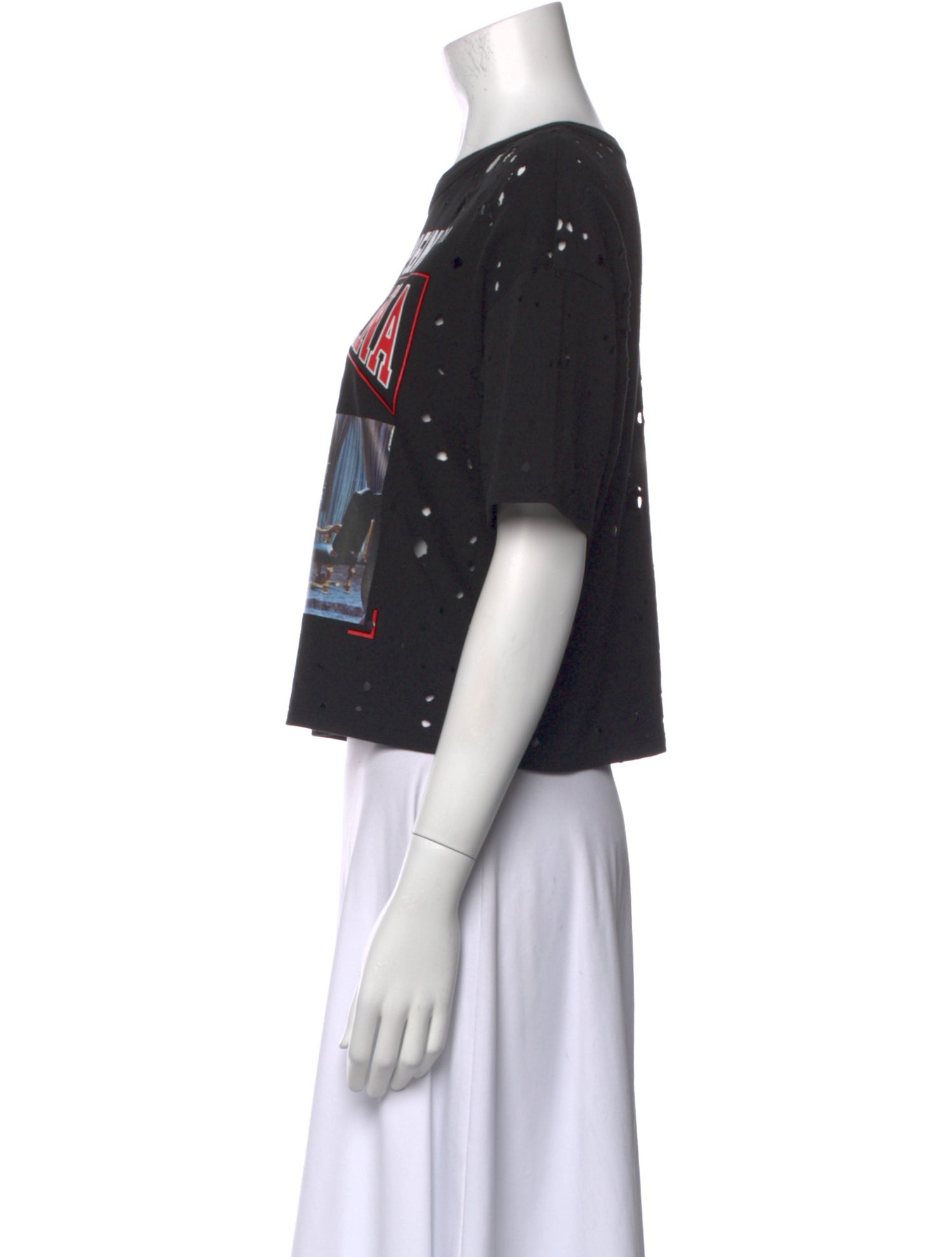 Philipp Plein Graphic Print Scoop Neck Crop Top