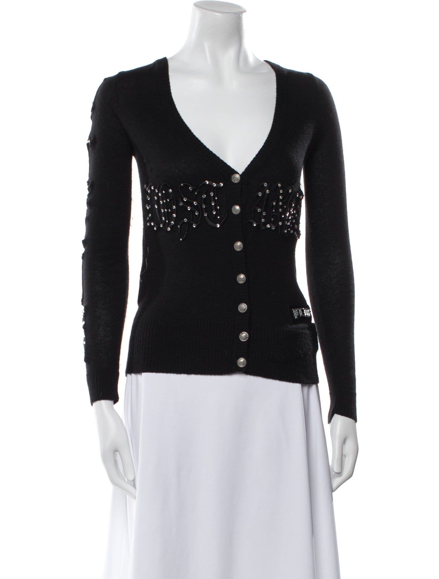 Philipp Plein Silk V-Neck Sweater