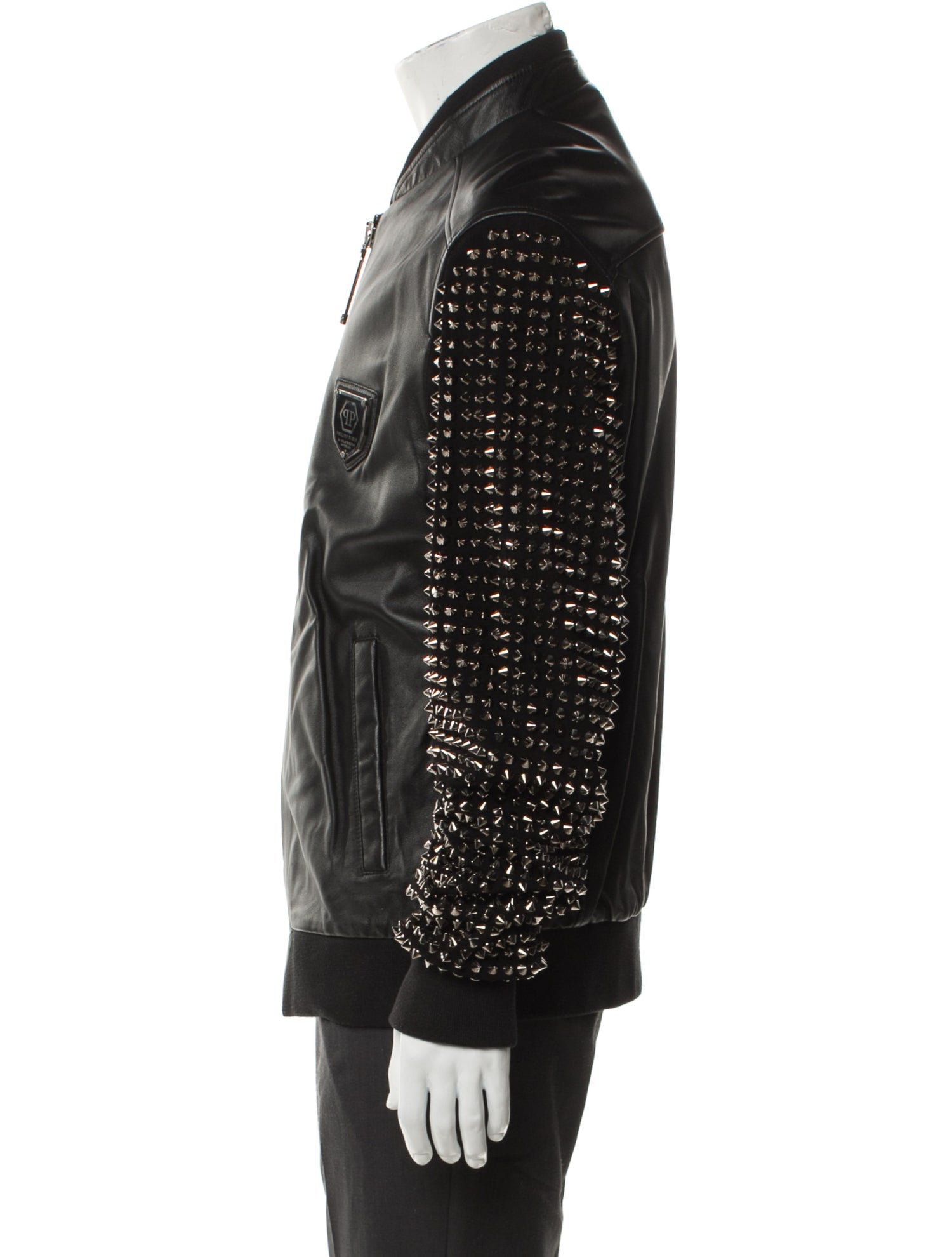 Philipp Plein Lamb Leather Bomber Jacket w/ Tags