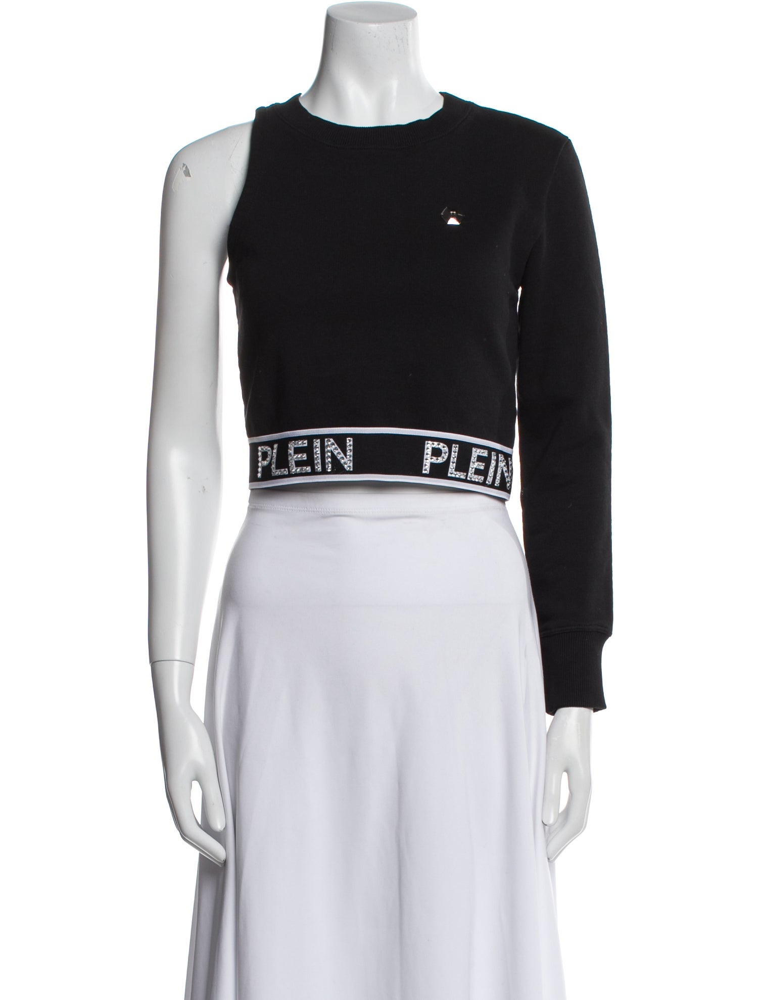 Philipp Plein Graphic Print Crew Neck Crop Top