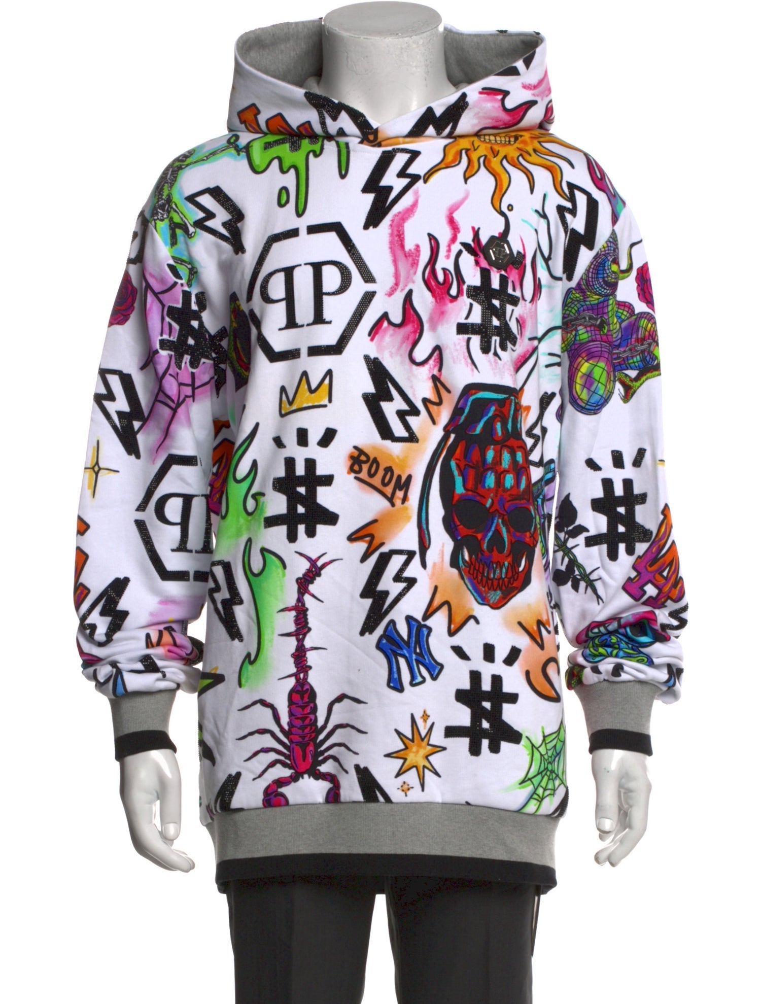 Philipp Plein Printed Crew Neck Hoodie