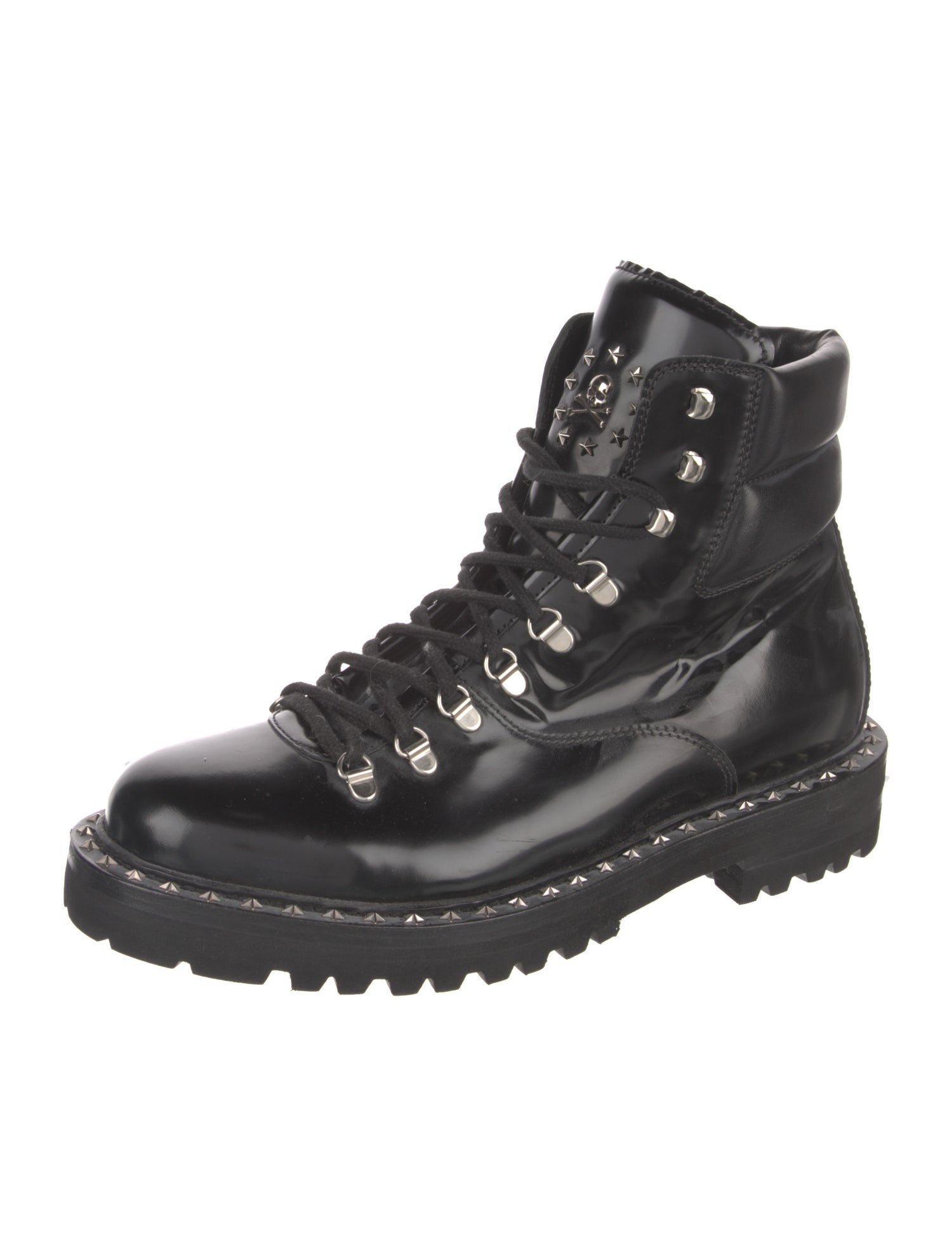Philipp Plein Leather Hiking Boots