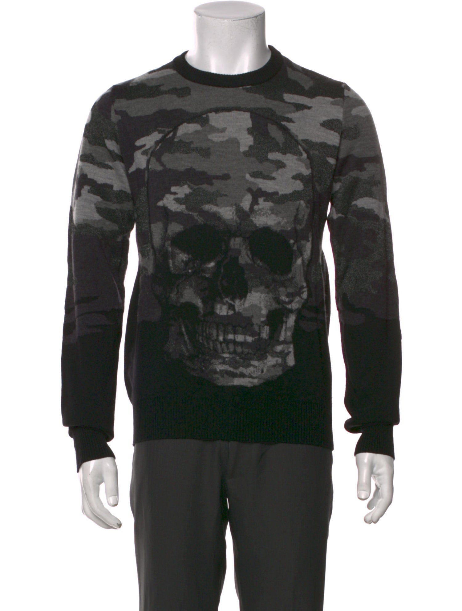 Philipp Plein Merino Wool Printed Pullover