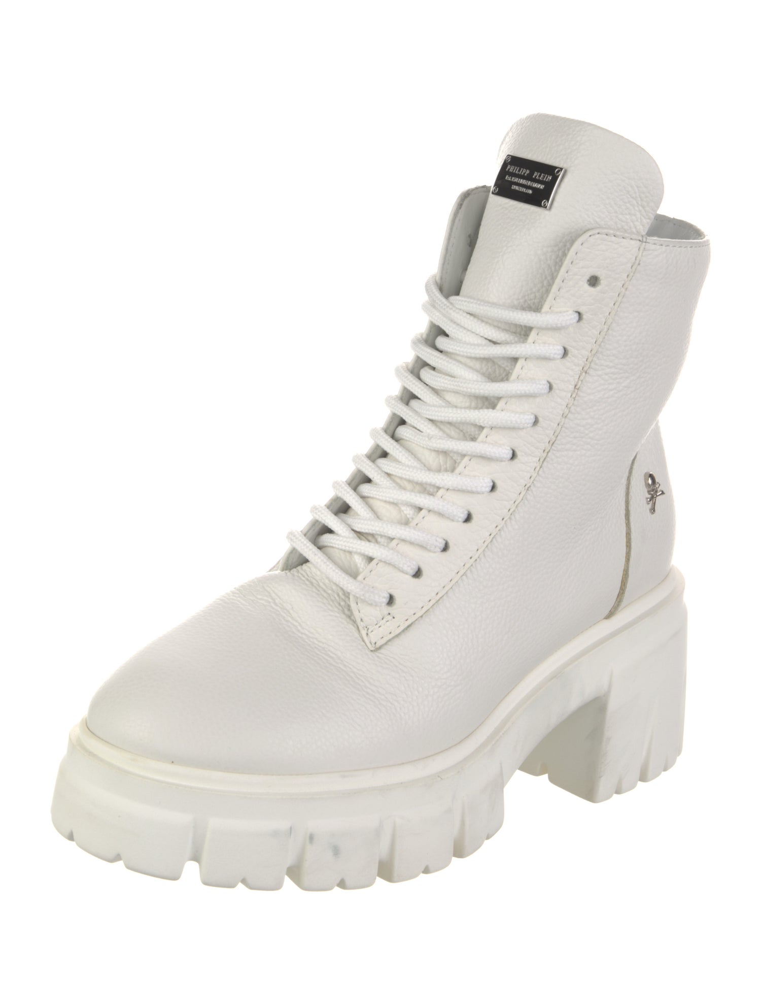 Philipp Plein Leather Combat Boots