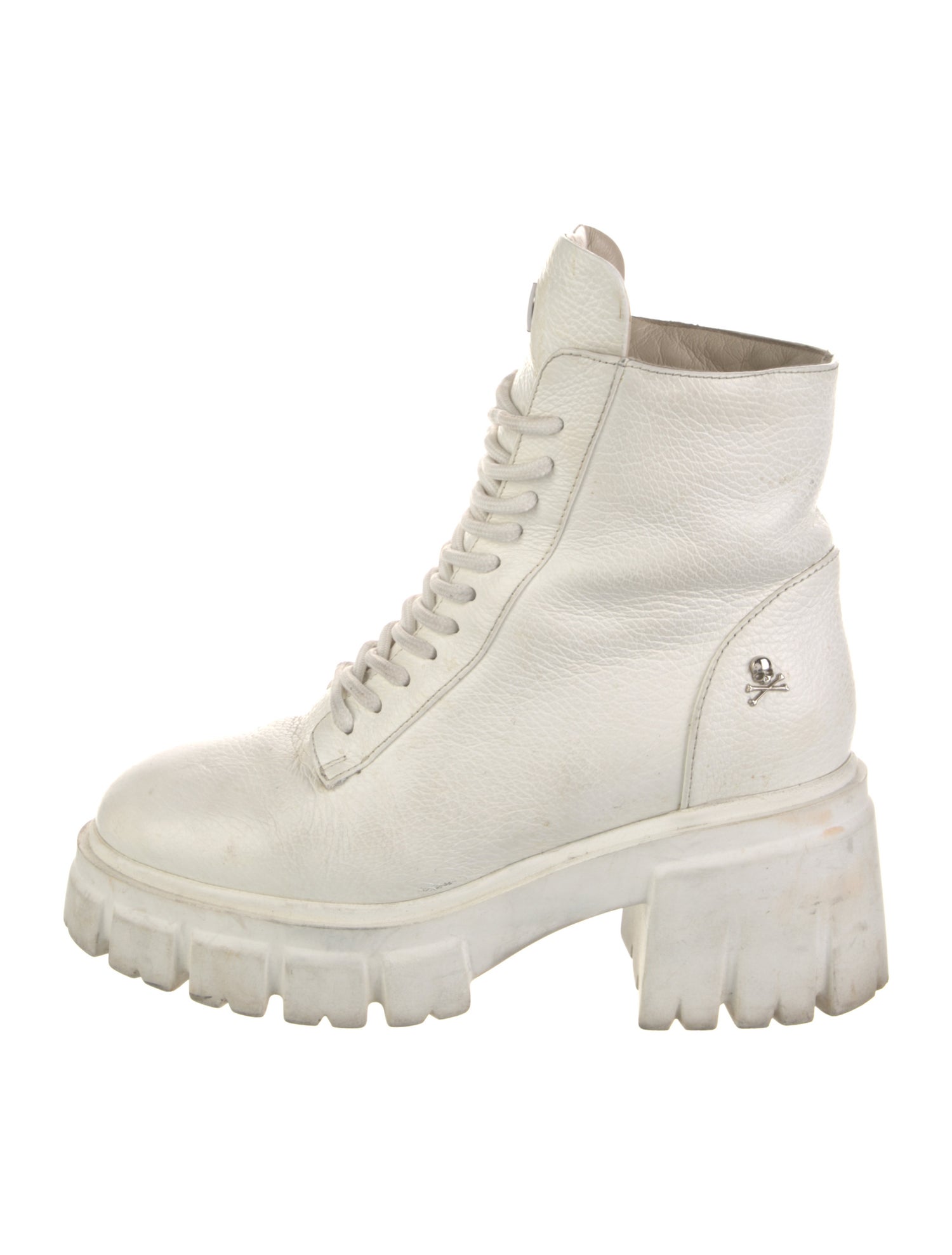 Philipp Plein Leather Combat Boots