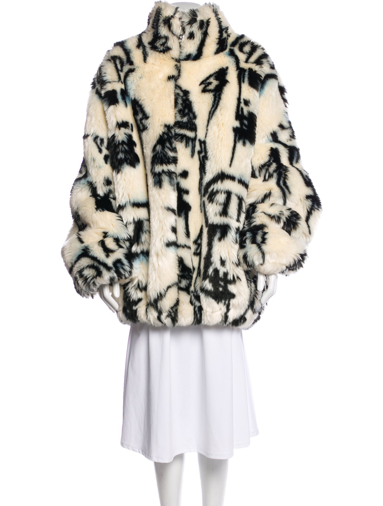 Philipp Plein Faux Fur Animal Print Jacket
