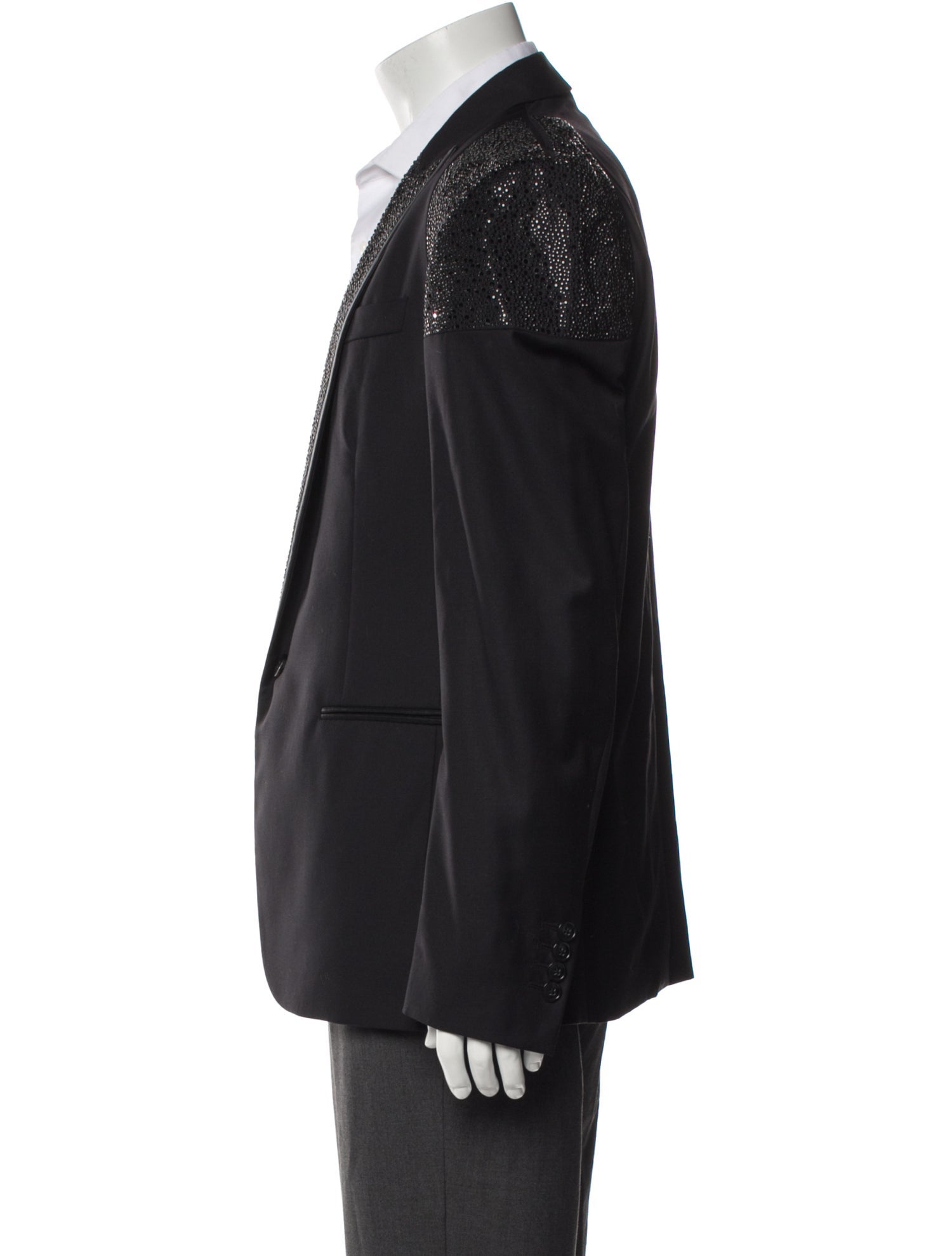 Philipp Plein Wool Beaded Accents Blazer