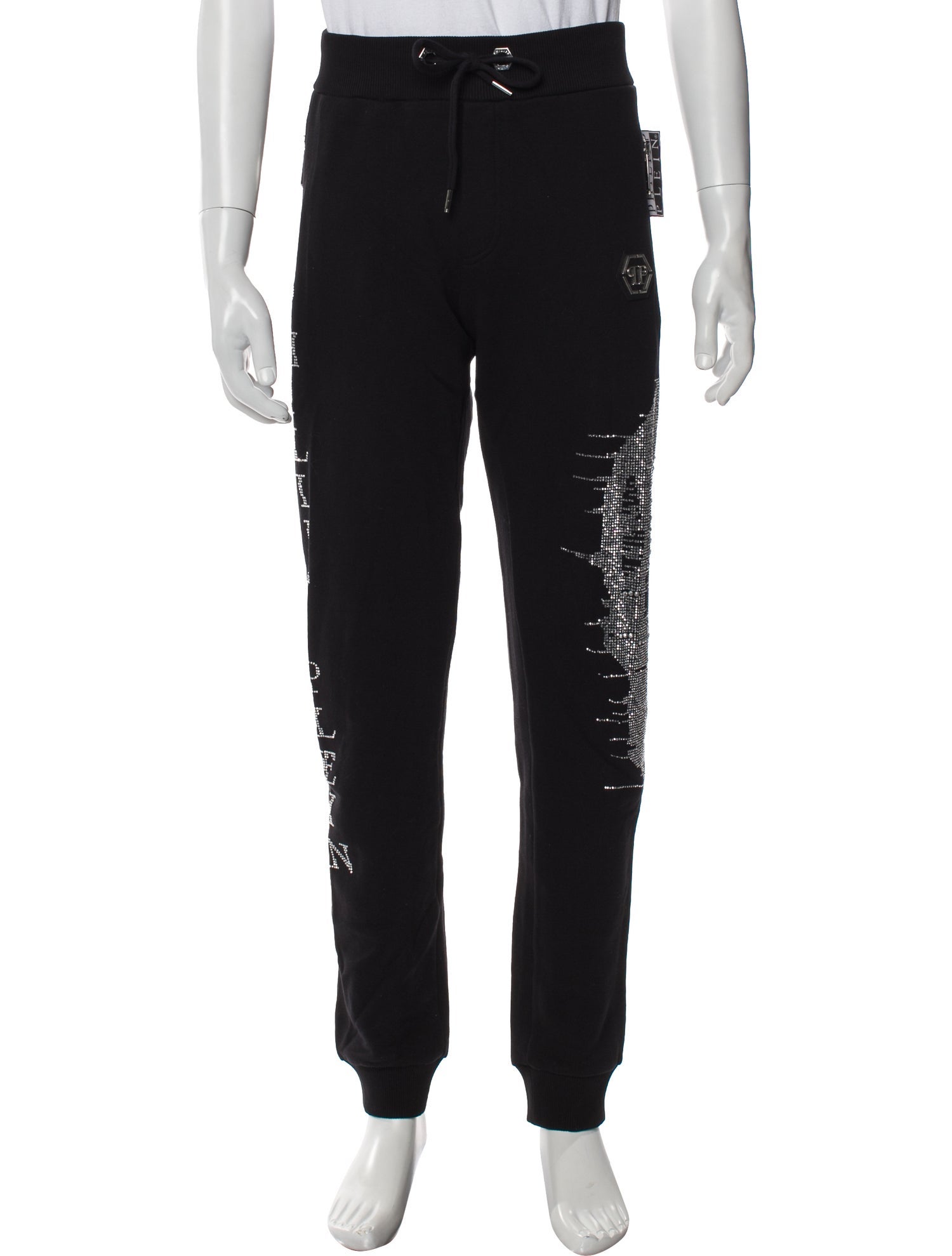 Philipp Plein Graphic Print Crystal Embellishments Lounge Bottoms