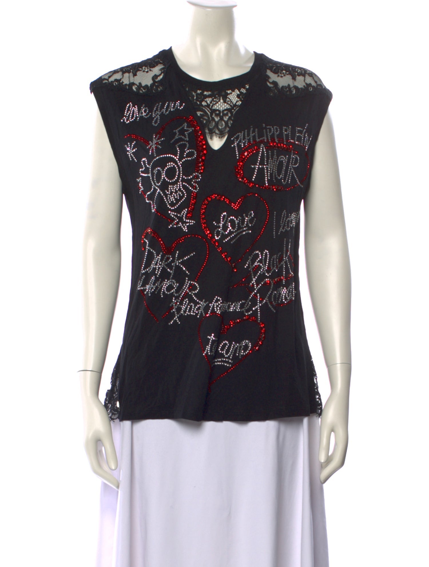 Philipp Plein Printed Crew Neck Blouse