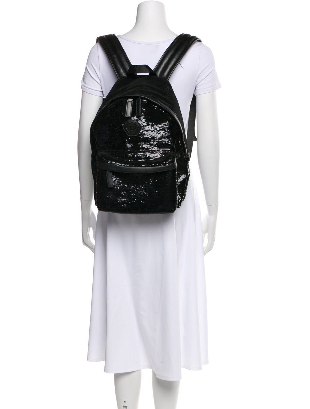 Philipp Plein Backpack Black Sequins Printed Tona… - image 3