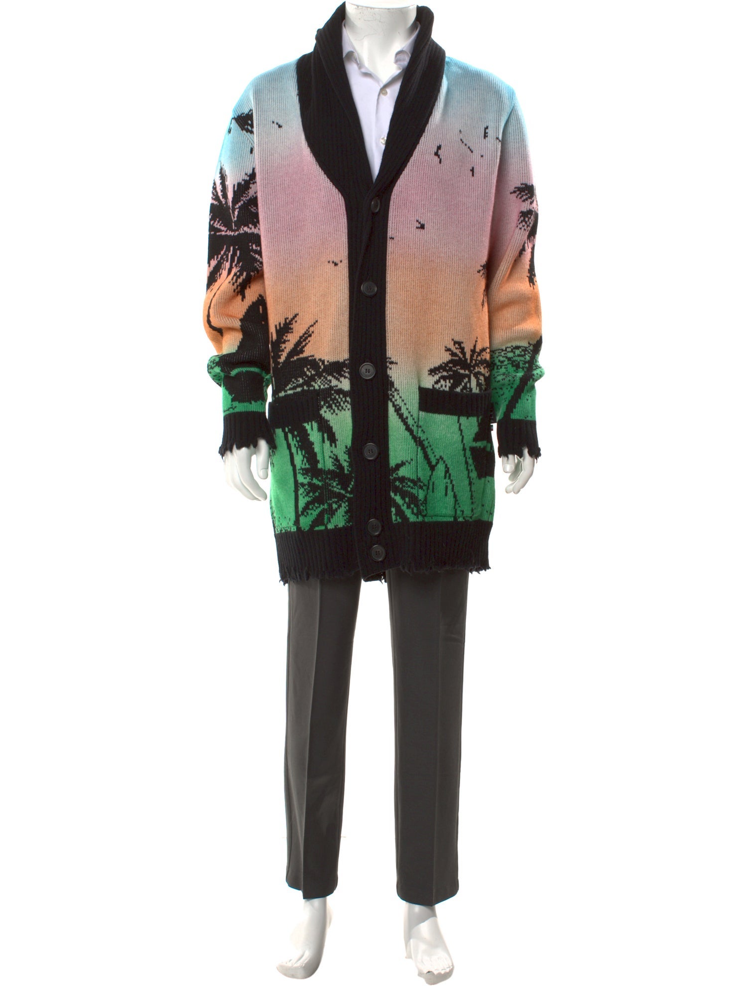 Philipp Plein Lambswool Printed Cardigan w/ Tags