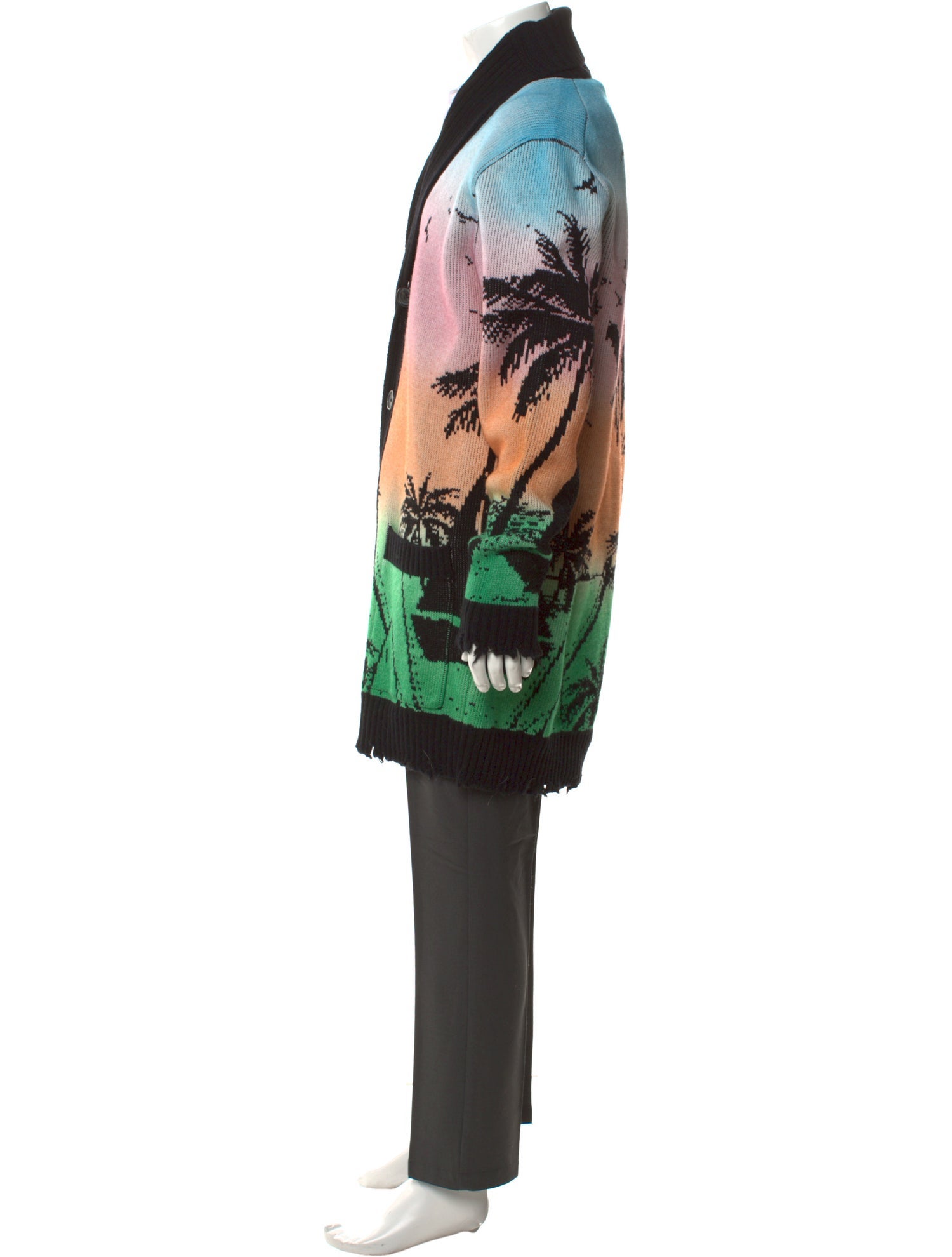 Philipp Plein Lambswool Printed Cardigan w/ Tags