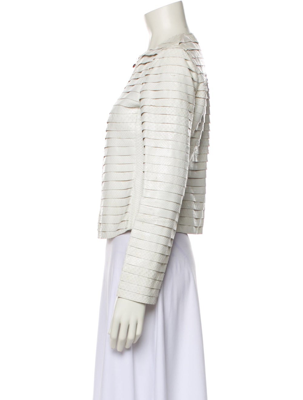 Philipp Plein Python Jacket White Striped Leather… - image 2