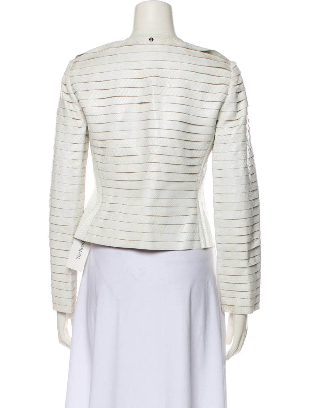 Philipp Plein Python Jacket White Striped Leather… - image 3