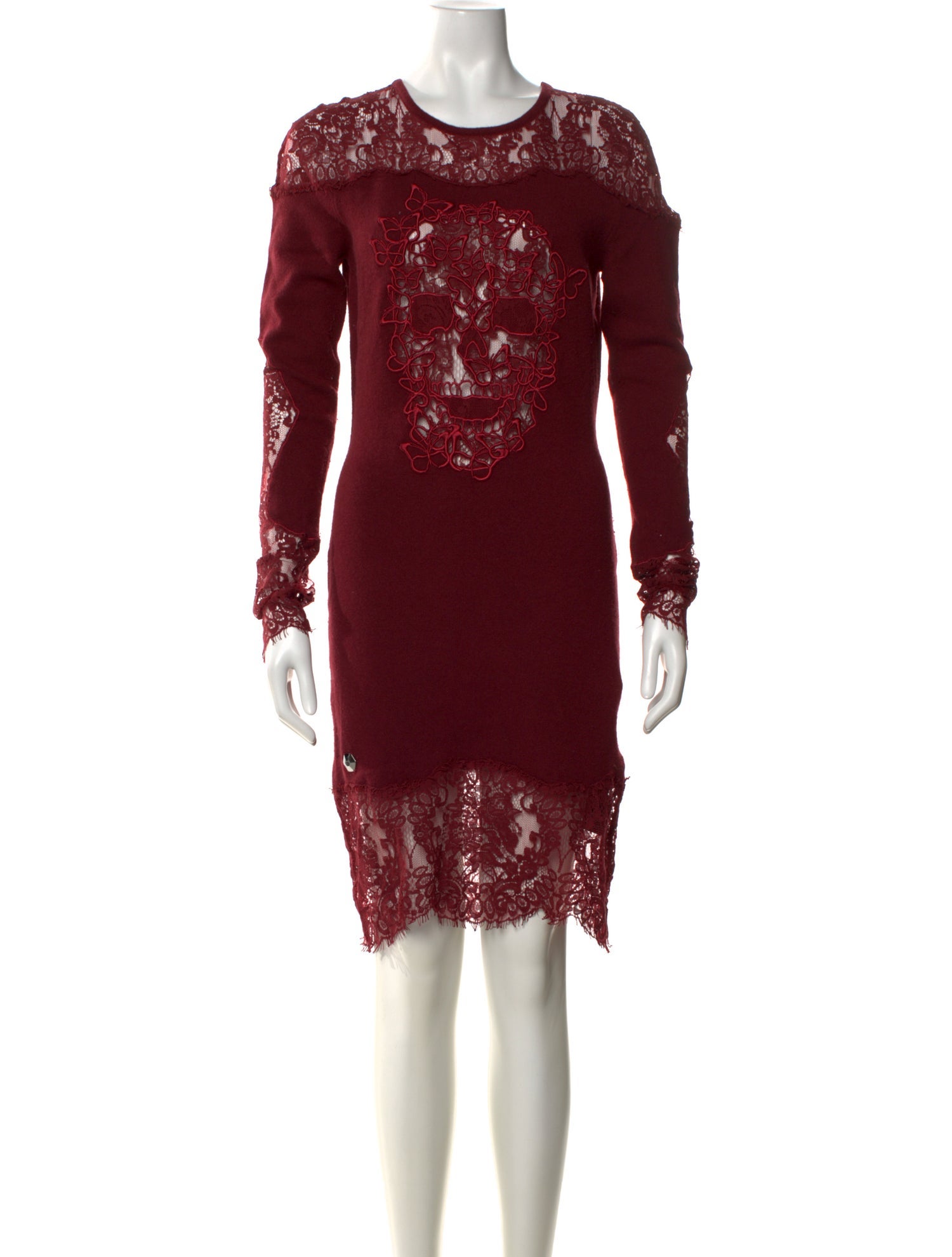 Philipp Plein Merino Wool Knee-Length Dress