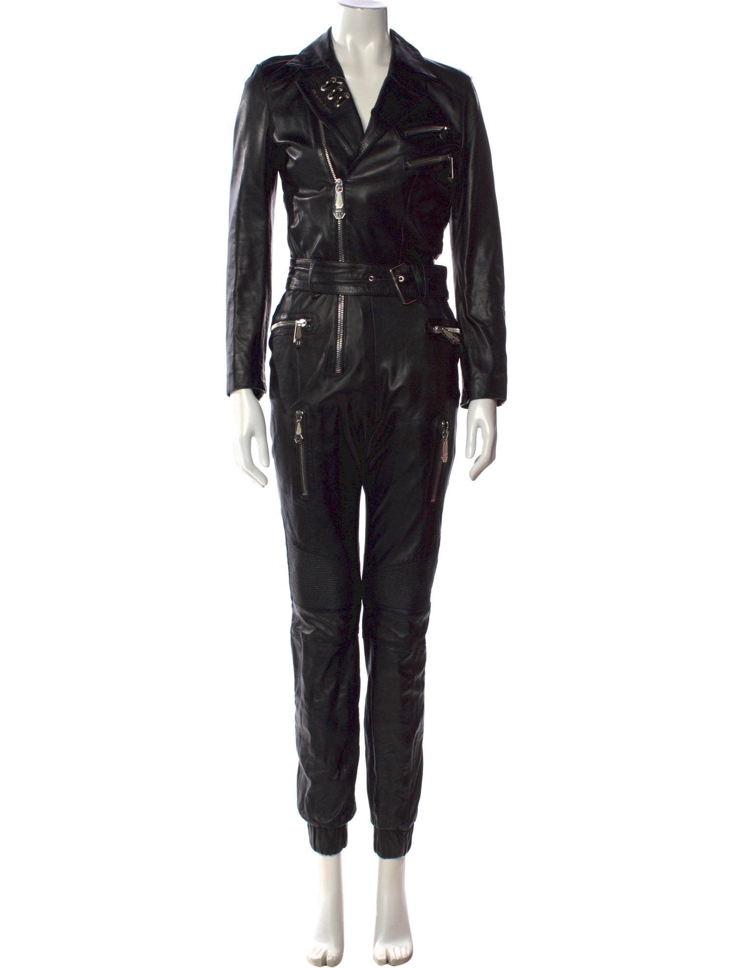 Philipp Plein Lamb Leather Jumpsuit