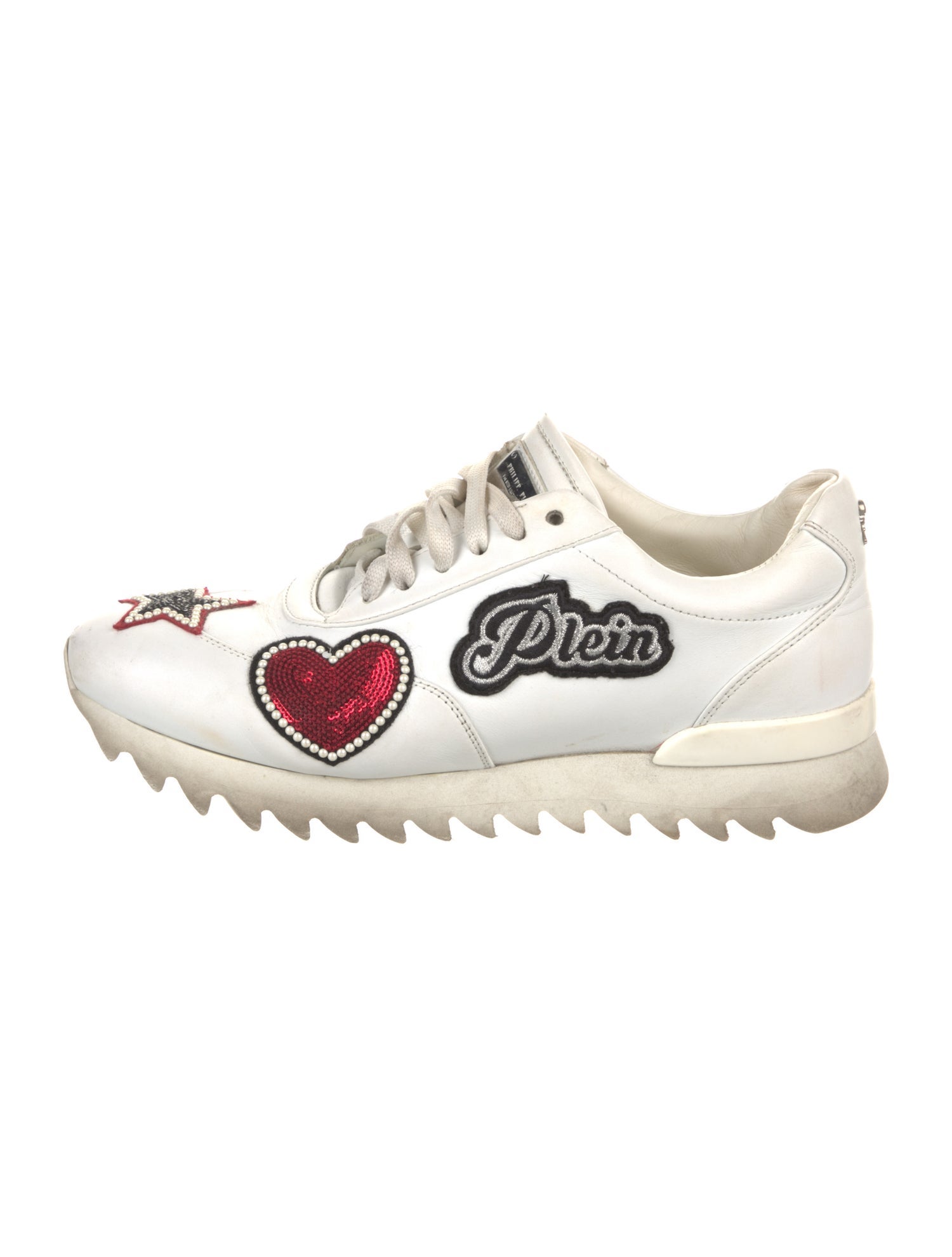 Philipp Plein Leather Printed Sneakers