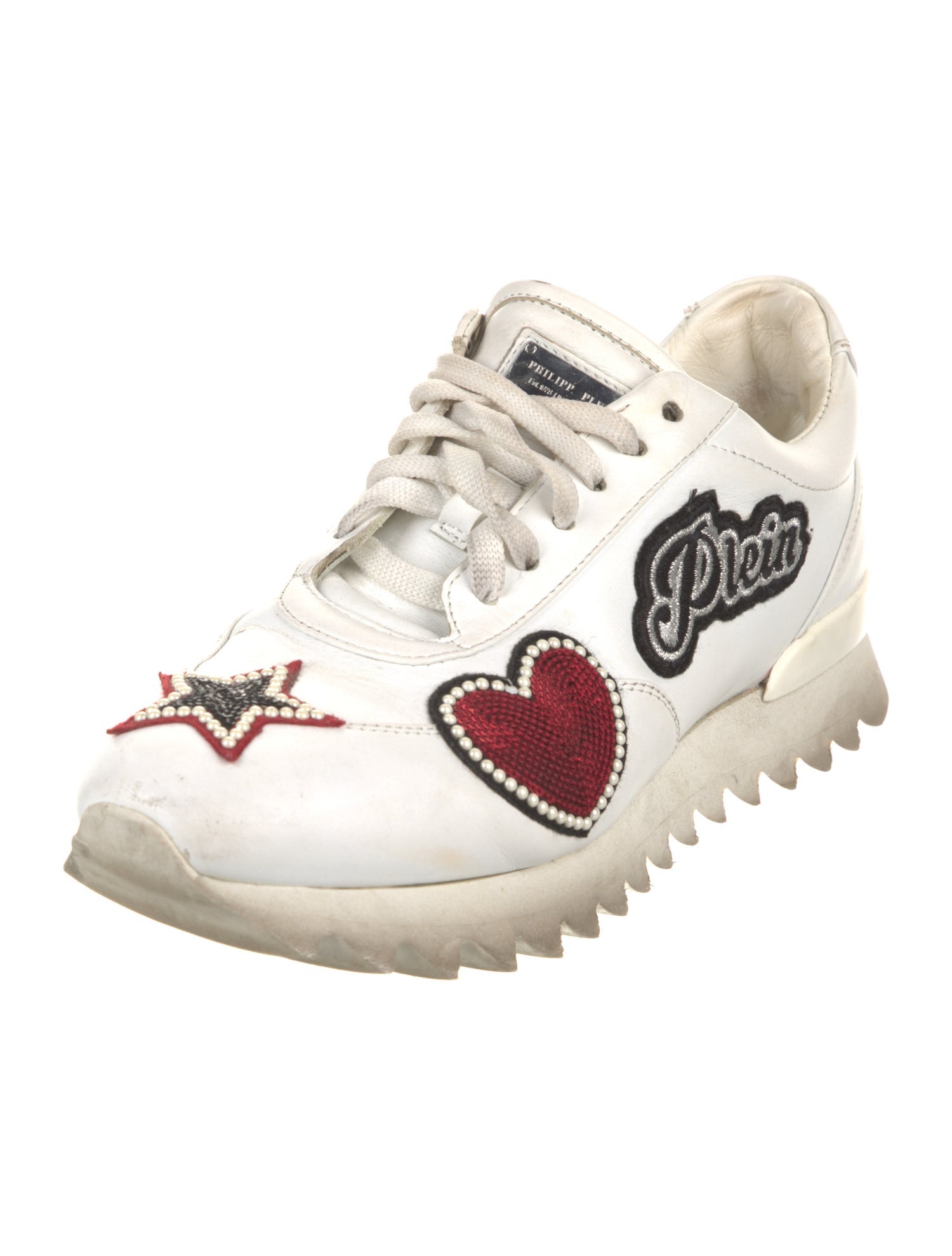 Philipp Plein Leather Printed Sneakers