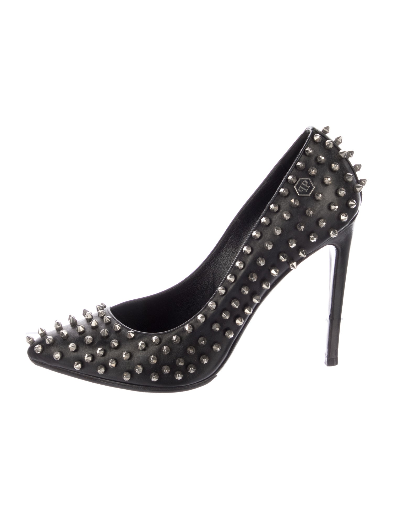 Philipp Plein Leather Studded Accents Pumps