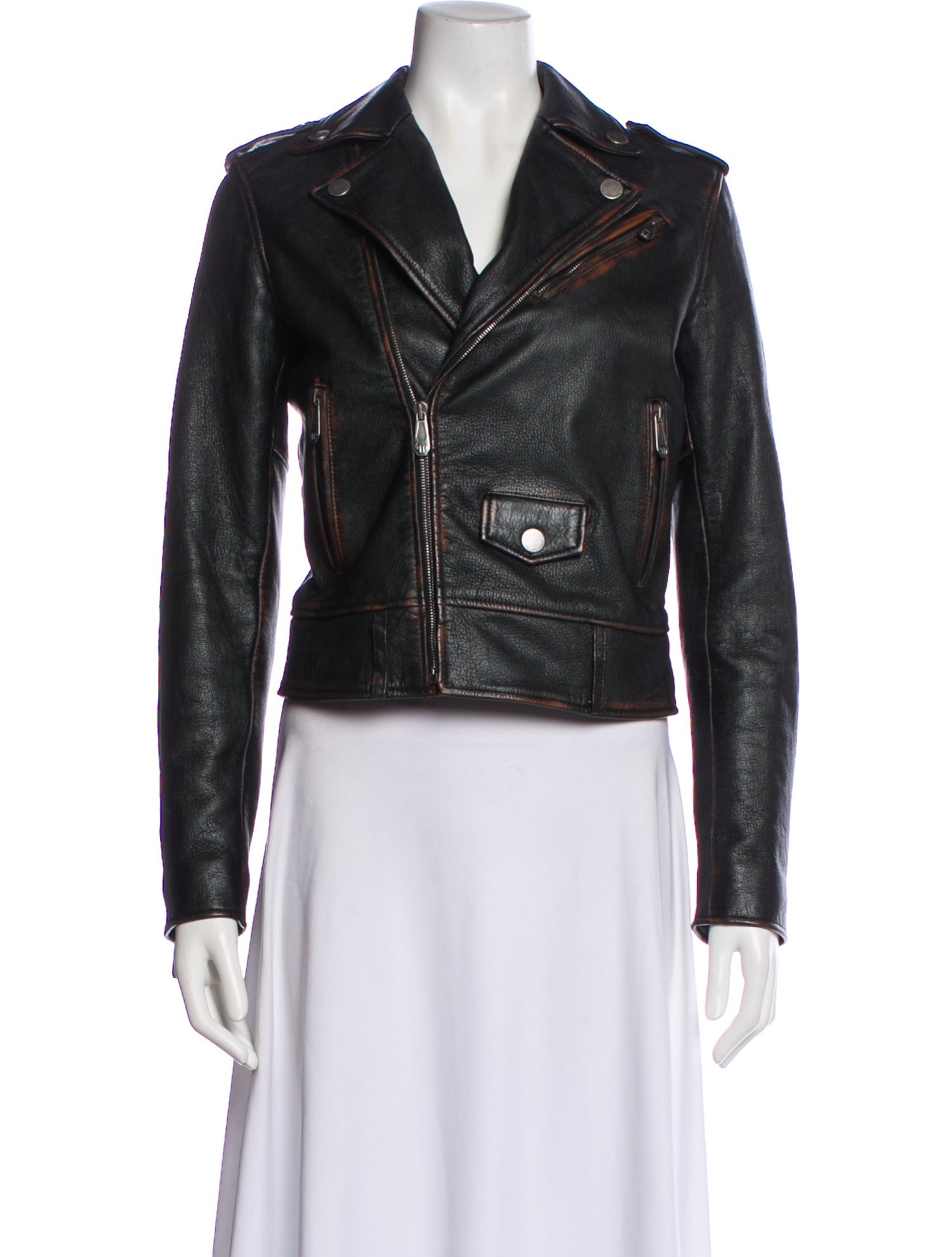 Philipp Plein Leather Biker Jacket