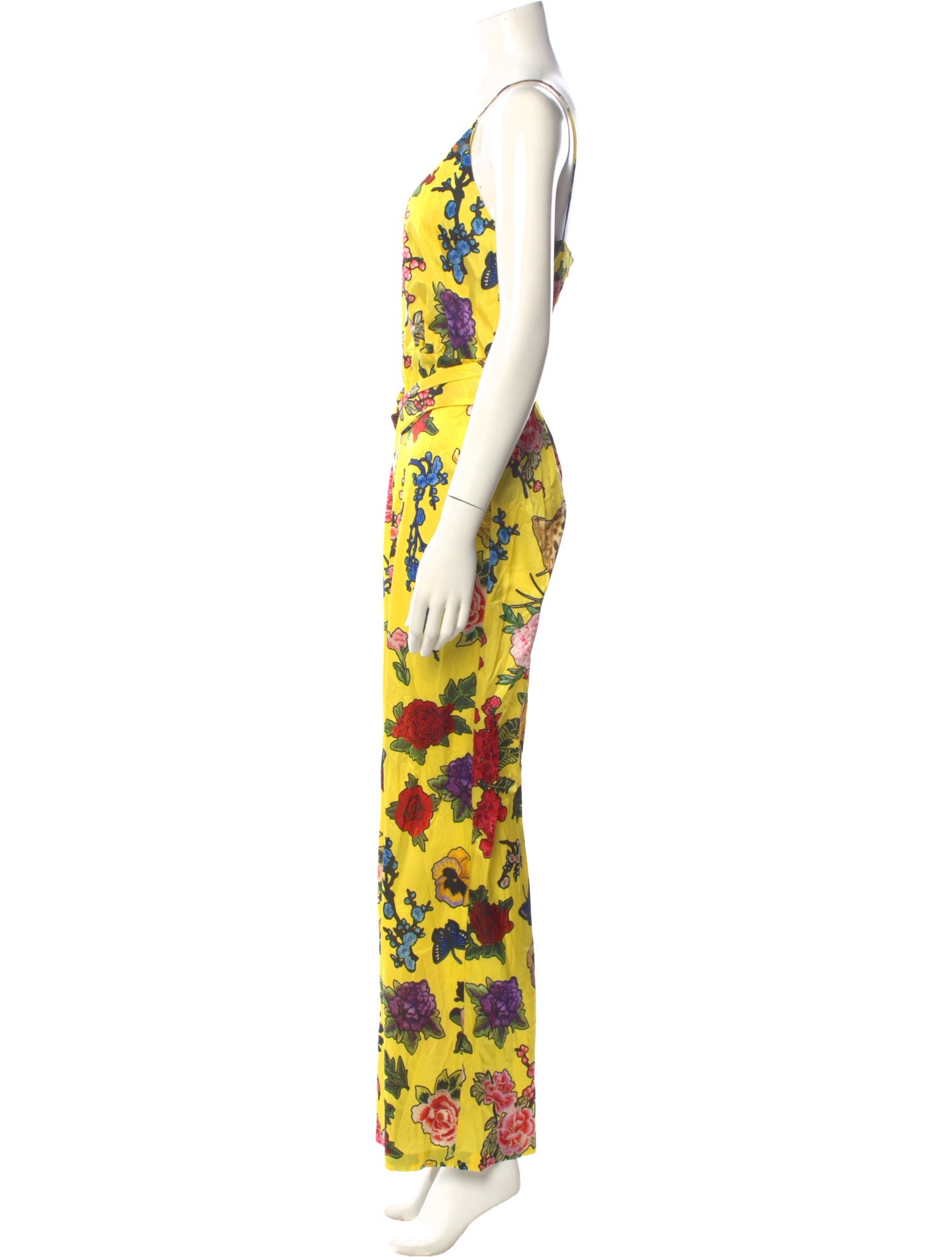 Philipp Plein Nylon Floral Print Jumpsuit