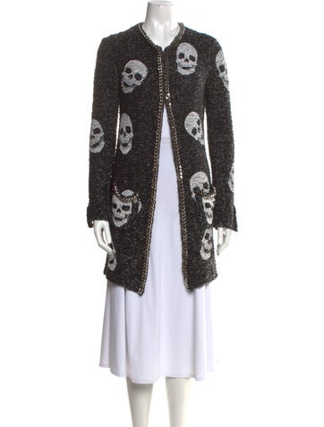 Pre-owned Philipp Plein Printed Crew Neck Sweater In Black