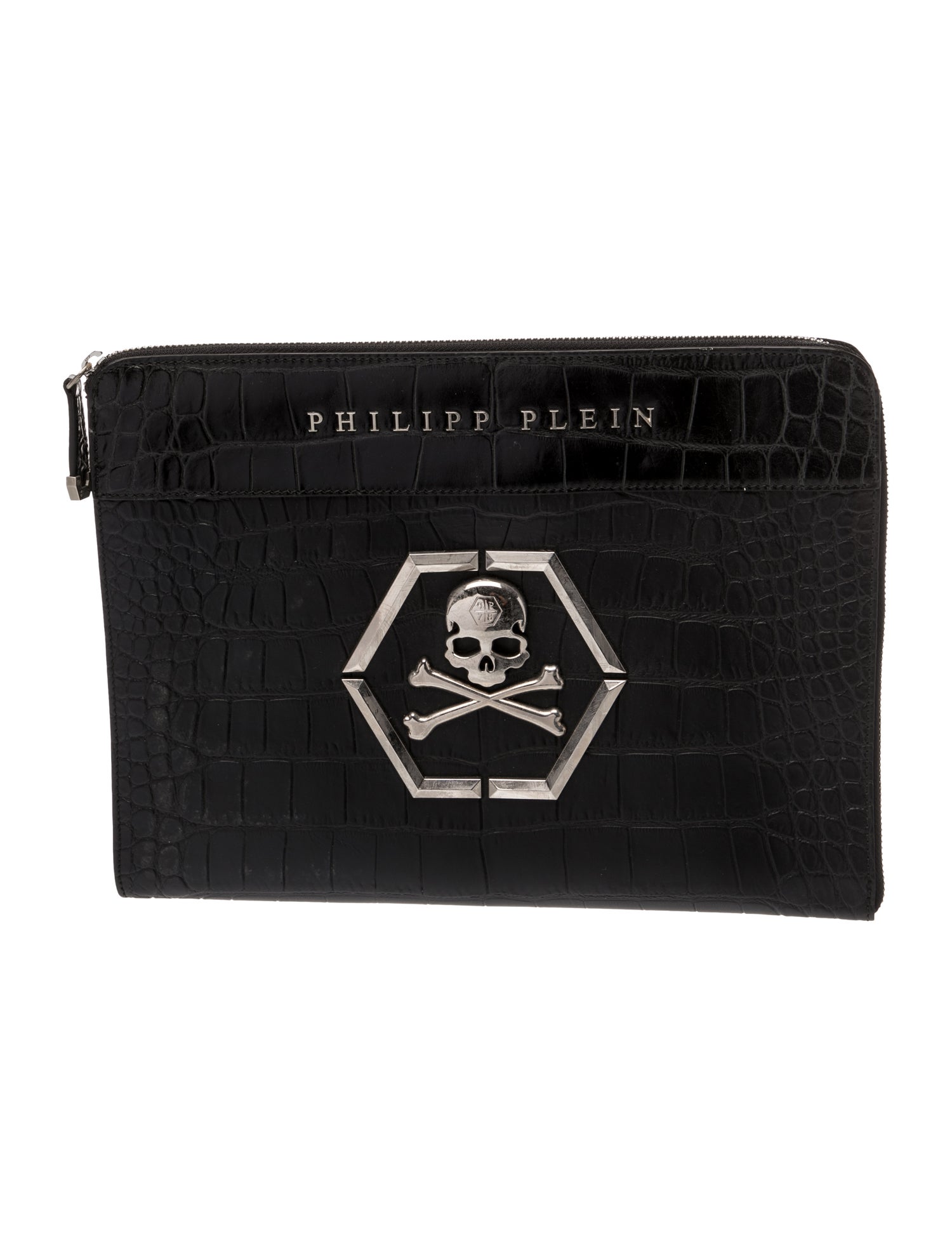 Philipp Plein Embossed Leather Portfolio