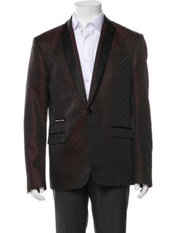 Pre-owned Philipp Plein Plaid Print Blazer In Green