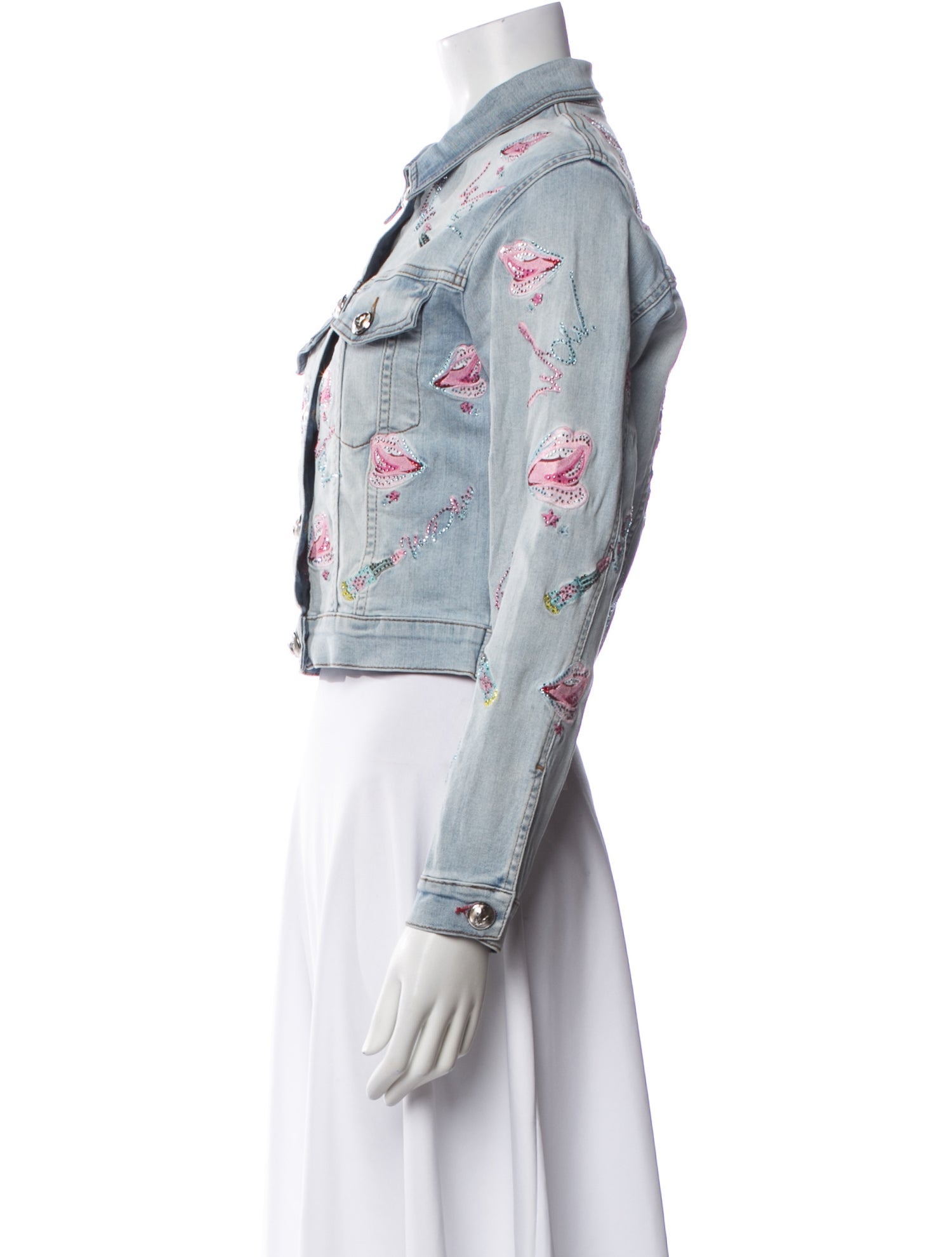 Philipp Plein Graphic Print Denim Jacket