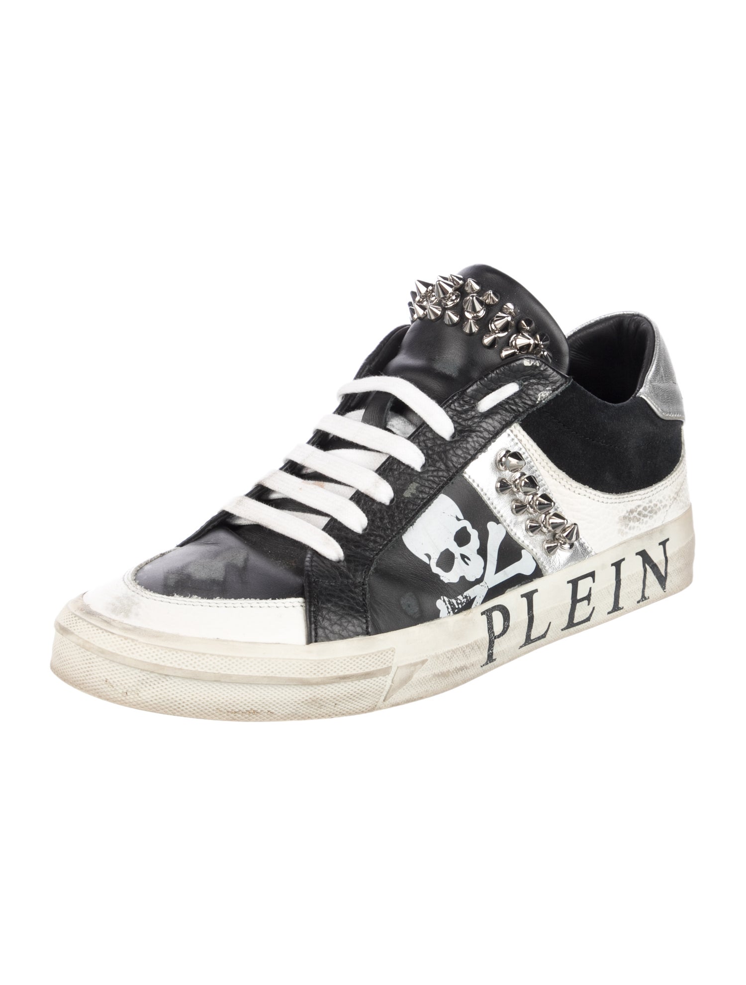 Philipp Plein Leather Printed Sneakers