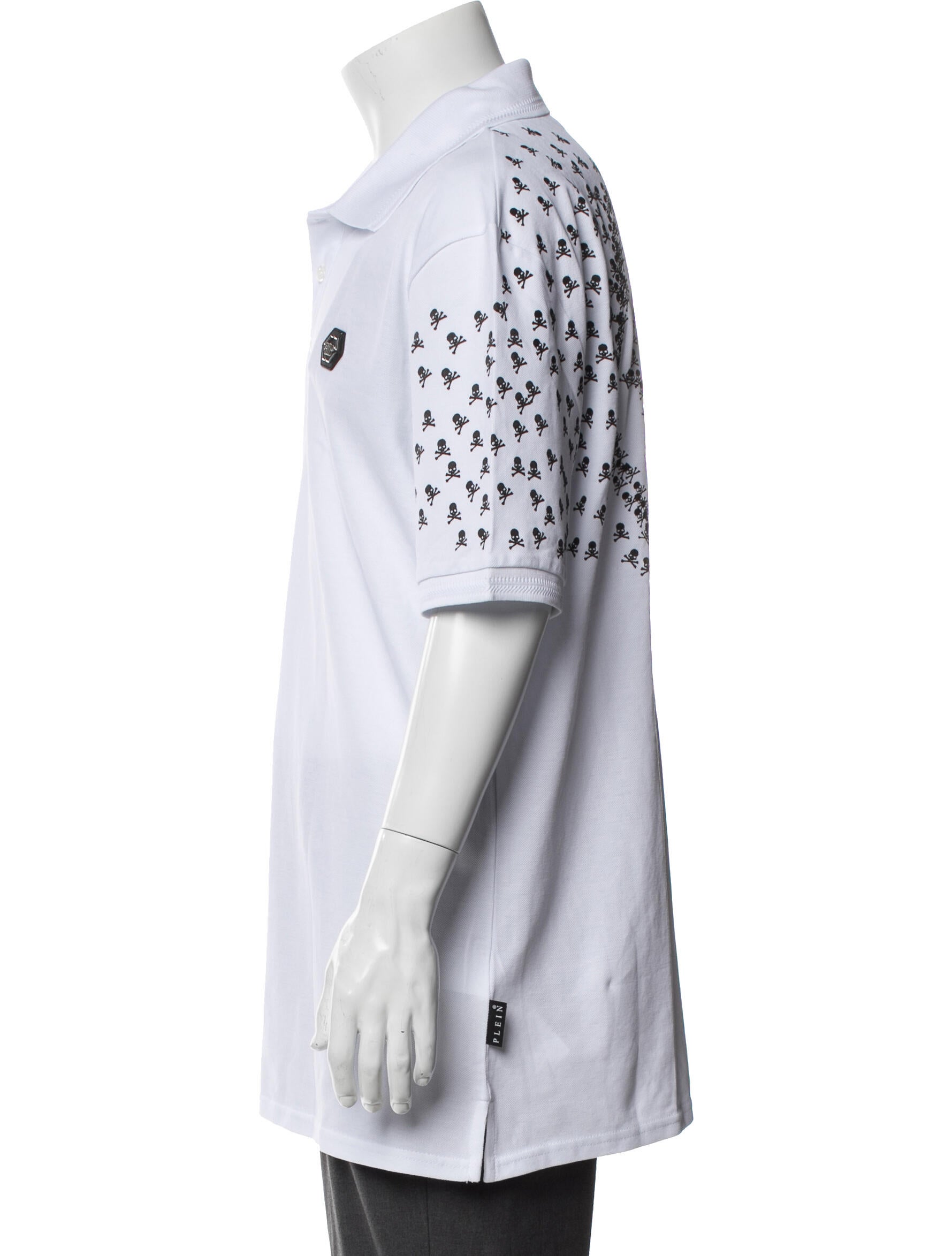 Philipp Plein Graphic Print Collar Polo Shirt w/ Tags