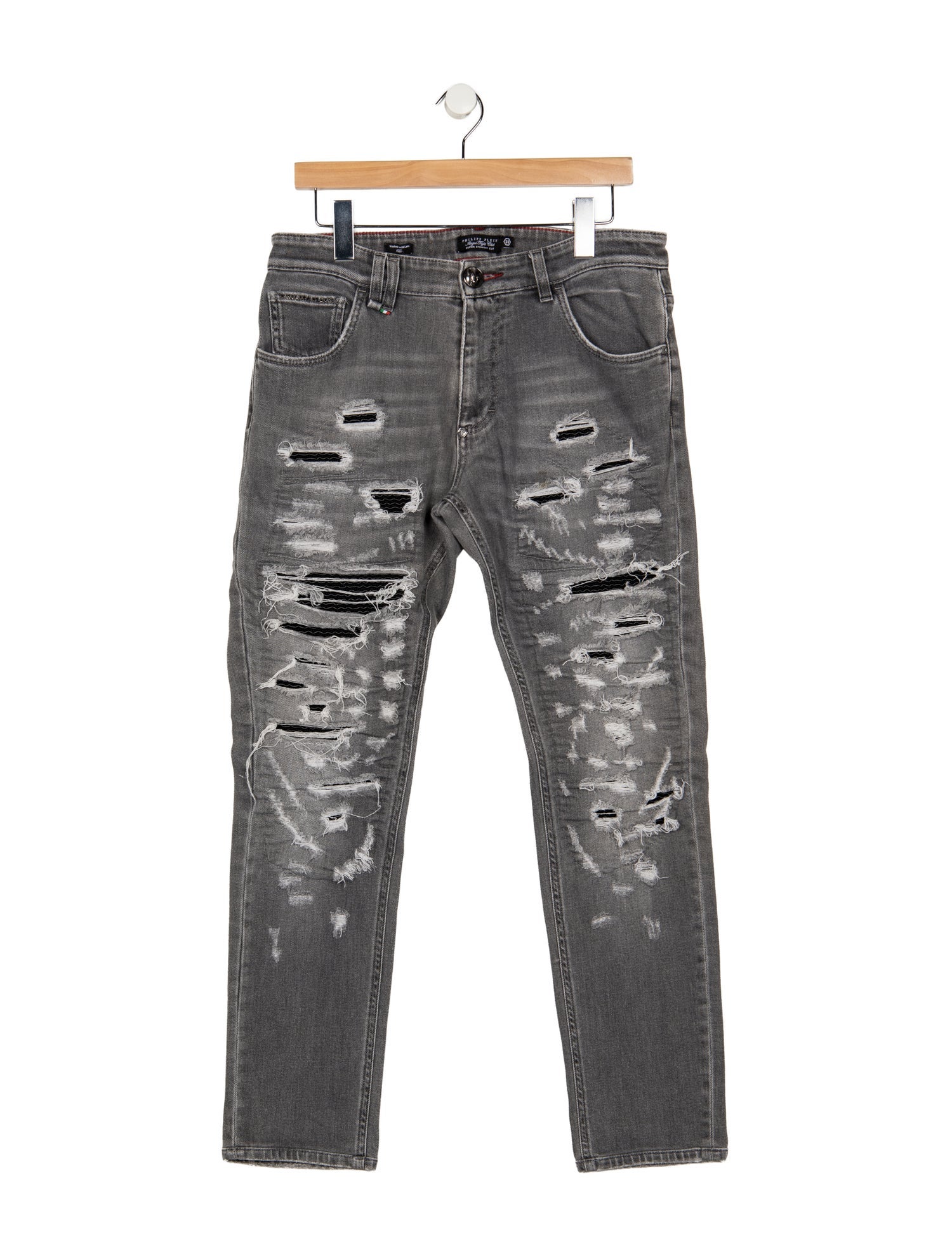 Ann Demeulemeester【USED】ブラックスキニーデニム 32 Ann Demeulemeester Distressed Skinny Jeans - 10