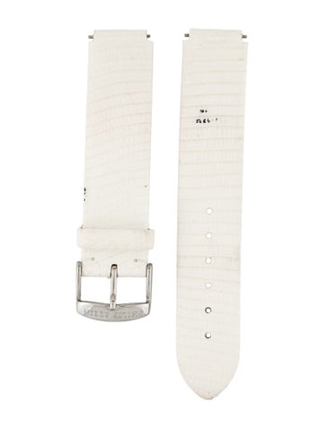 Pre-owned Philip Stein 18mm Watch Strap In White