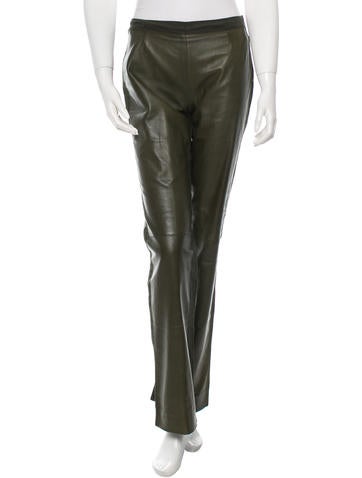 Piazza Sempione Leather Straight-Leg Pants