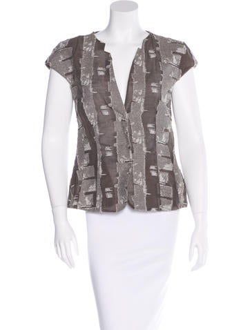 Piazza Sempione Jacquard Cap-Sleeve Top