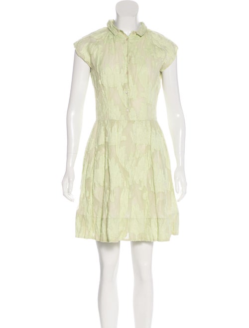 Piazza Sempione Fil Coupé Floral Dress Lime