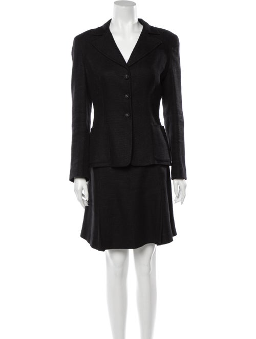 Piazza Sempione Linen Skirt Suit Black