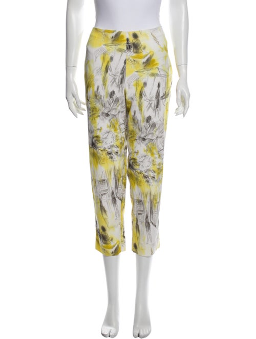 Piazza Sempione Printed Straight Leg Pants Yellow