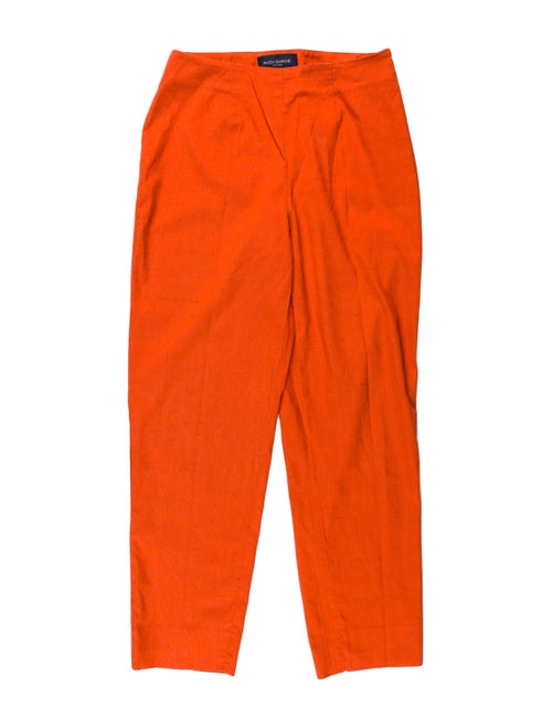 Piazza Sempione Silk Straight Leg Pants Orange