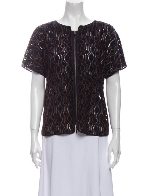 Piazza Sempione Wool Lace Pattern Blouse Wool