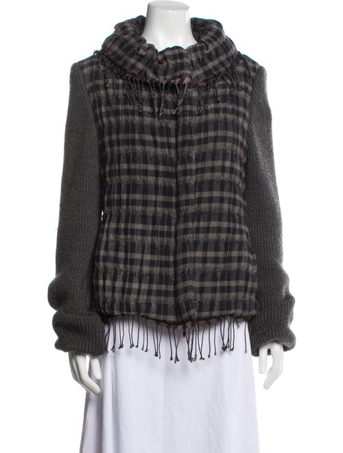 Piazza Sempione Plaid Print Faux Fur Jacket