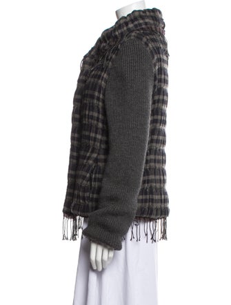 Piazza Sempione Plaid Print Faux Fur Jacket