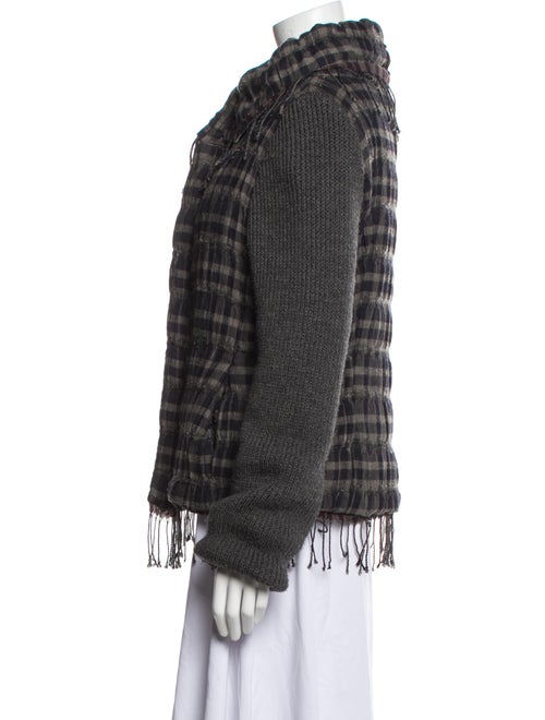 Piazza Sempione Plaid Print Faux Fur Jacket